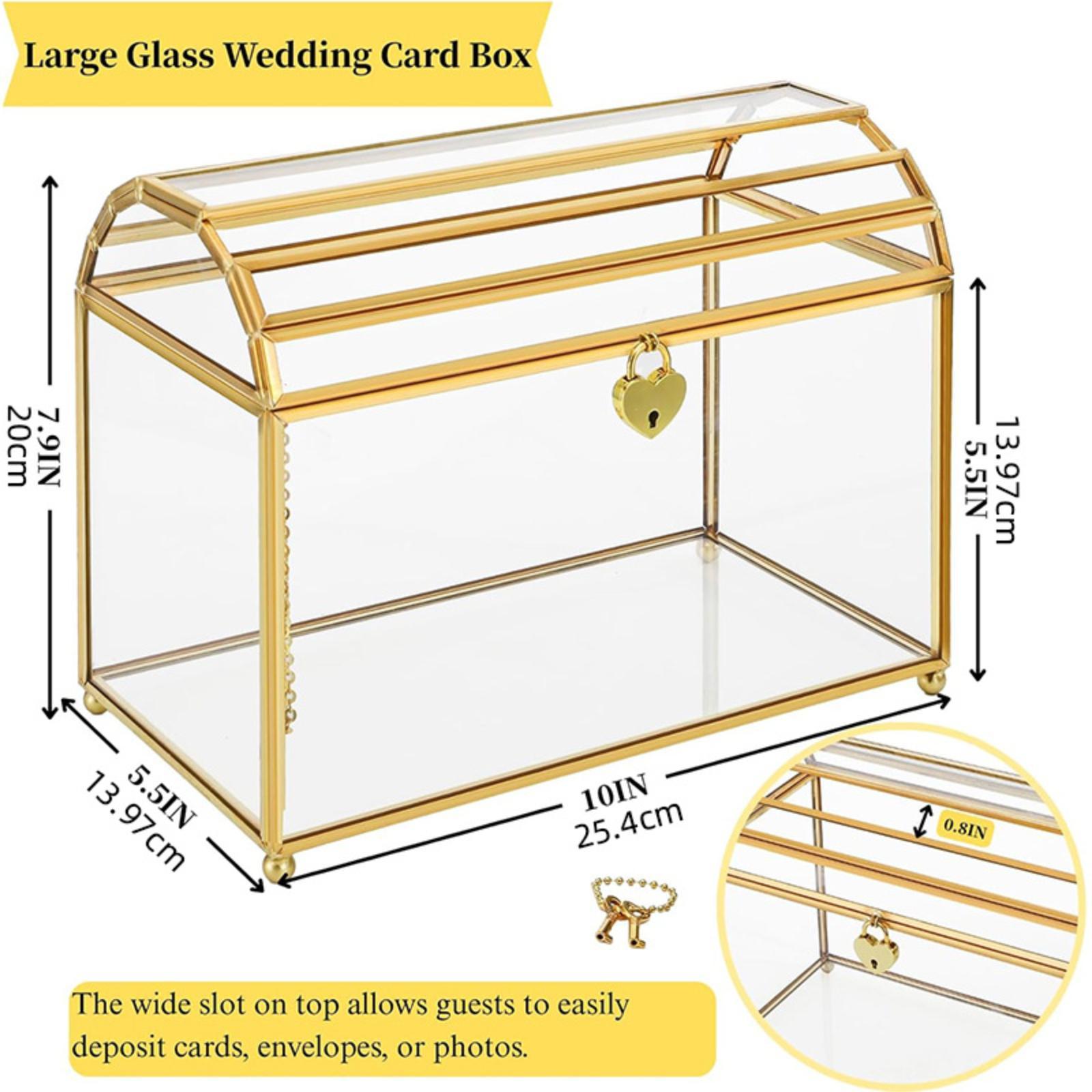 Wedding Card Box - ガラス製ウェディングカードボックス収納容器 イベント卒業パーティー誕生日用
