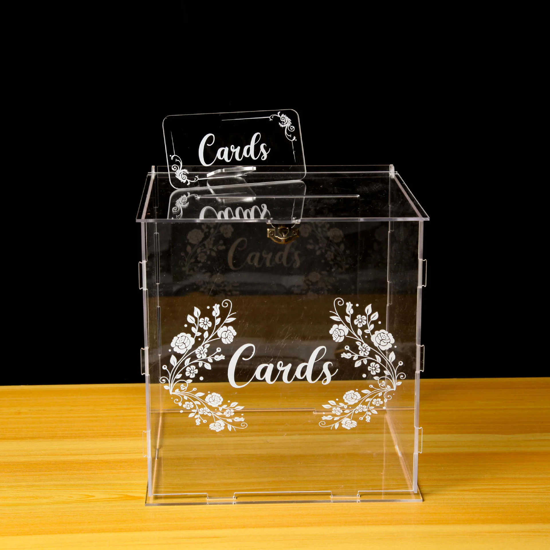 1pc アクリルウェディングカードボックスロック付きクリア貯 - Wedding Card Box のレビューと価格