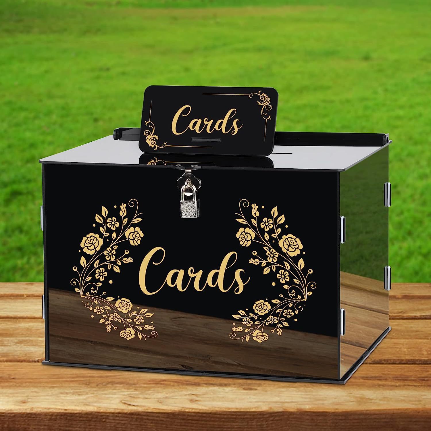 1pc アクリルウェディングカードボックスロック付きクリア貯 - Wedding Card Box のレビューと価格