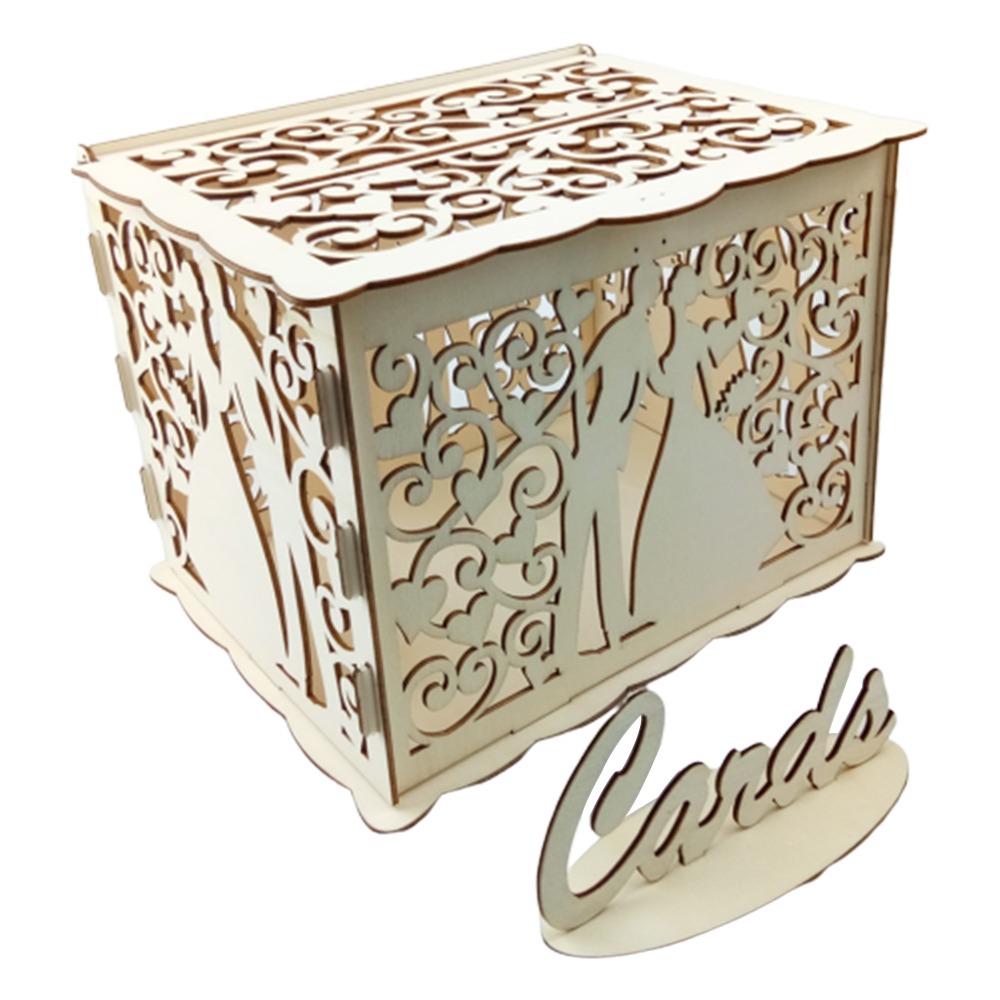 22.5x15x15cmの木製ウェディングカードボックス。透 - Wedding Card Box のレビューと価格